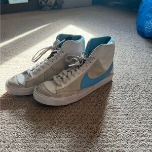 Nike High-Top Blazers with Blue and White Accents